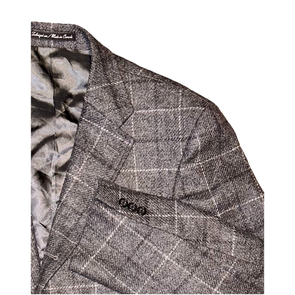 J Press Plymouth Wool Blazer Coat Gray Windowpane 41S Short Canada